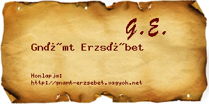 Gnámt Erzsébet névjegykártya